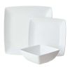 Better Homes & Gardens- Loden White Square Porcelain 12-Piece Dinnerware Set