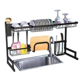 Over The Sink Dish Drying Rack Stainless Steel Kitchen Supplies Storage Shelf Drainer Organizer,