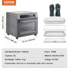 VEVOR 12-IN-1 Air Fryer Toaster Oven, 25L Convection Oven, 1700W Stainless Steel Toaster Ovens Countertop Combo with Grill, Pizza Pan, Gloves, 12 Slic