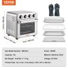 VEVOR 7-IN-1 Air Fryer Toaster Oven, 18L Convection Oven, 1700W Stainless Steel Toaster Ovens Countertop Combo with Grill, Pizza Pan, Gloves, 6 Slices